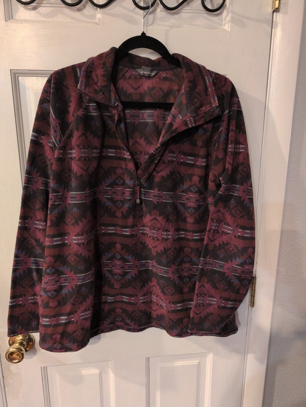 Eddie Bauer Southwestern Pattern Quarter Zip Fleece Pullover Size 2XL